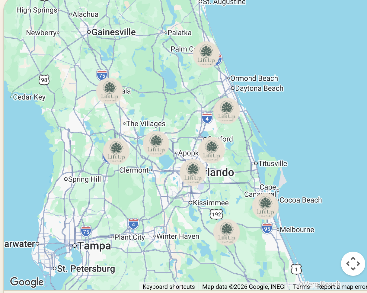LiftUp Cleaning service areas across Central Florida and the East Coast